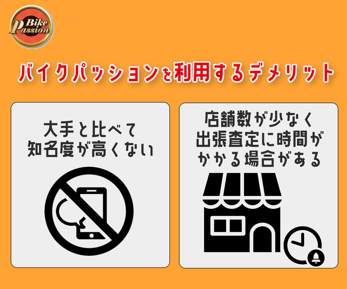 バイクパッション,デメリット